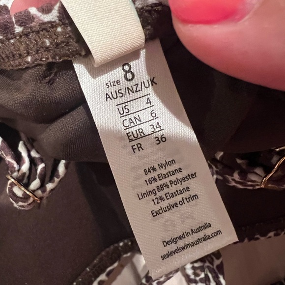 NWT Sea Level Swim Women’s Wild Cat Twist Front Tankini in Espresso in size US 4 - Picture 8 of 9